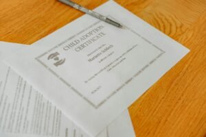 electricity certification documents on desk